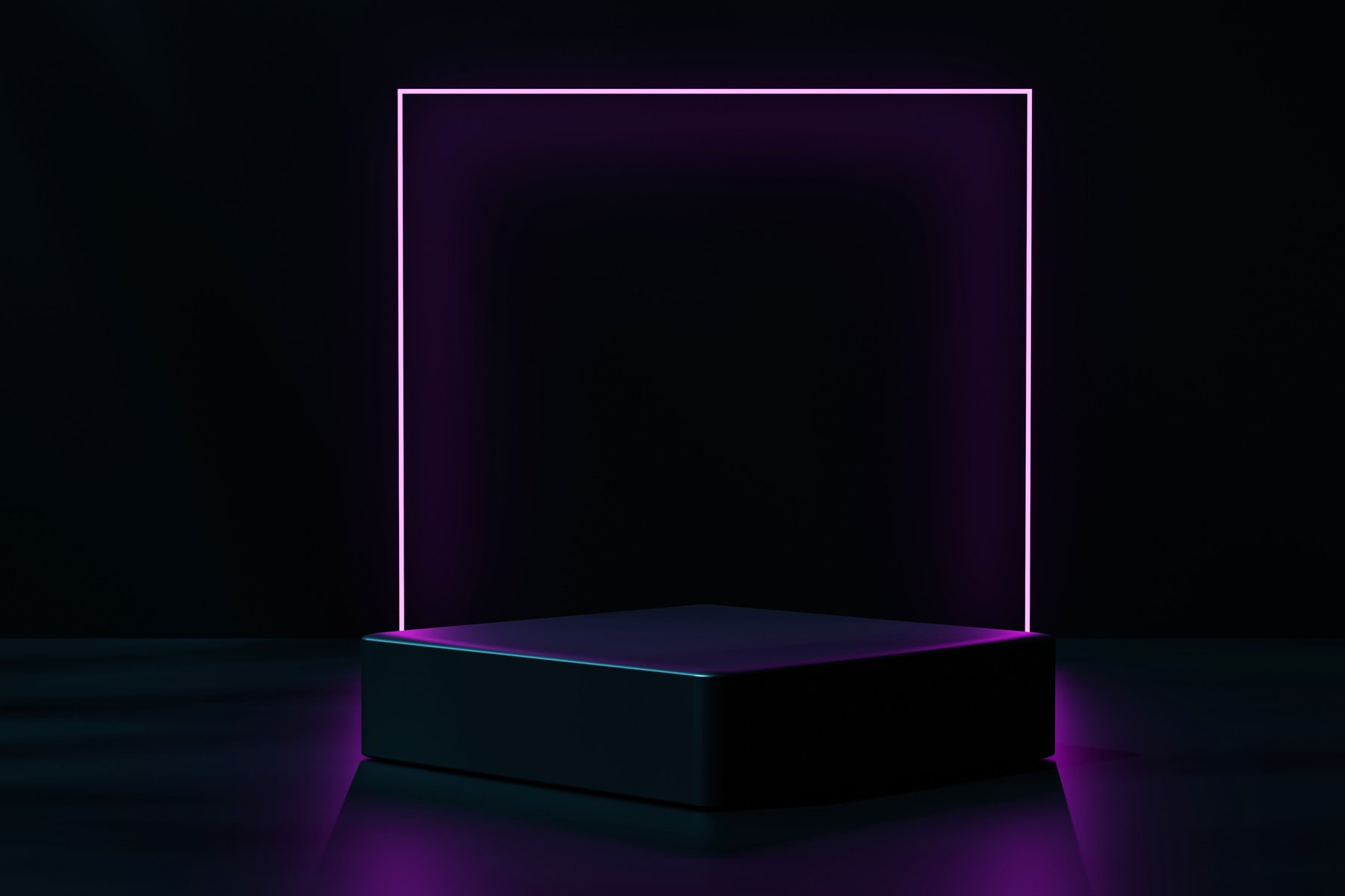 Geometric Product Podium with Neon Frame